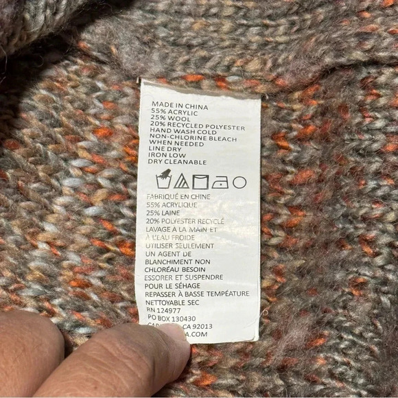 Prana Charcoal Ombré Autumn Rein Wool Blend Knit Sweater Tunic Cozy Medium NWOT - Picture 5 of 8